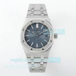 IPF 1-1 Clone Audemars Piguet Royal Oak 15450ST Swiss 3120 Blue Dial Diamond Ladies' Watch 